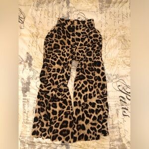Long cheetah print baggy pants